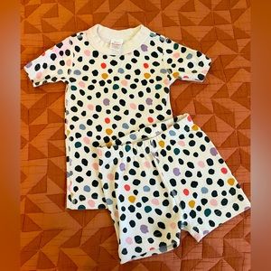Hanna Andersson Short John Polka Dot Pajamas Size 4 (100 cm)